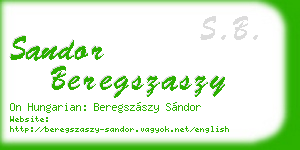 sandor beregszaszy business card